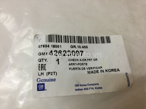  Hãm cửa (Hạn chế cửa, dẫn hướng cửa) trước trái Daewoo Gentra, Chevrolet Aveo 2003-2015
