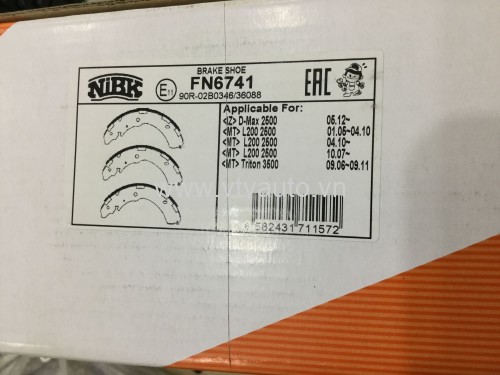 Bộ má phanh sau (Bố thắng sau guốc) Mitsubishi Triton 2007-2013