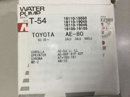 Bơm nước Toyota Corolla 1.6, 1997-2001, 4A chạy kim phun