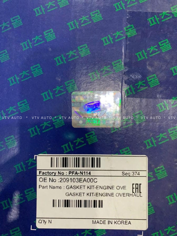 Bộ Gioăng đại tu SANTAFE 2.7 xăng 209103EA00C